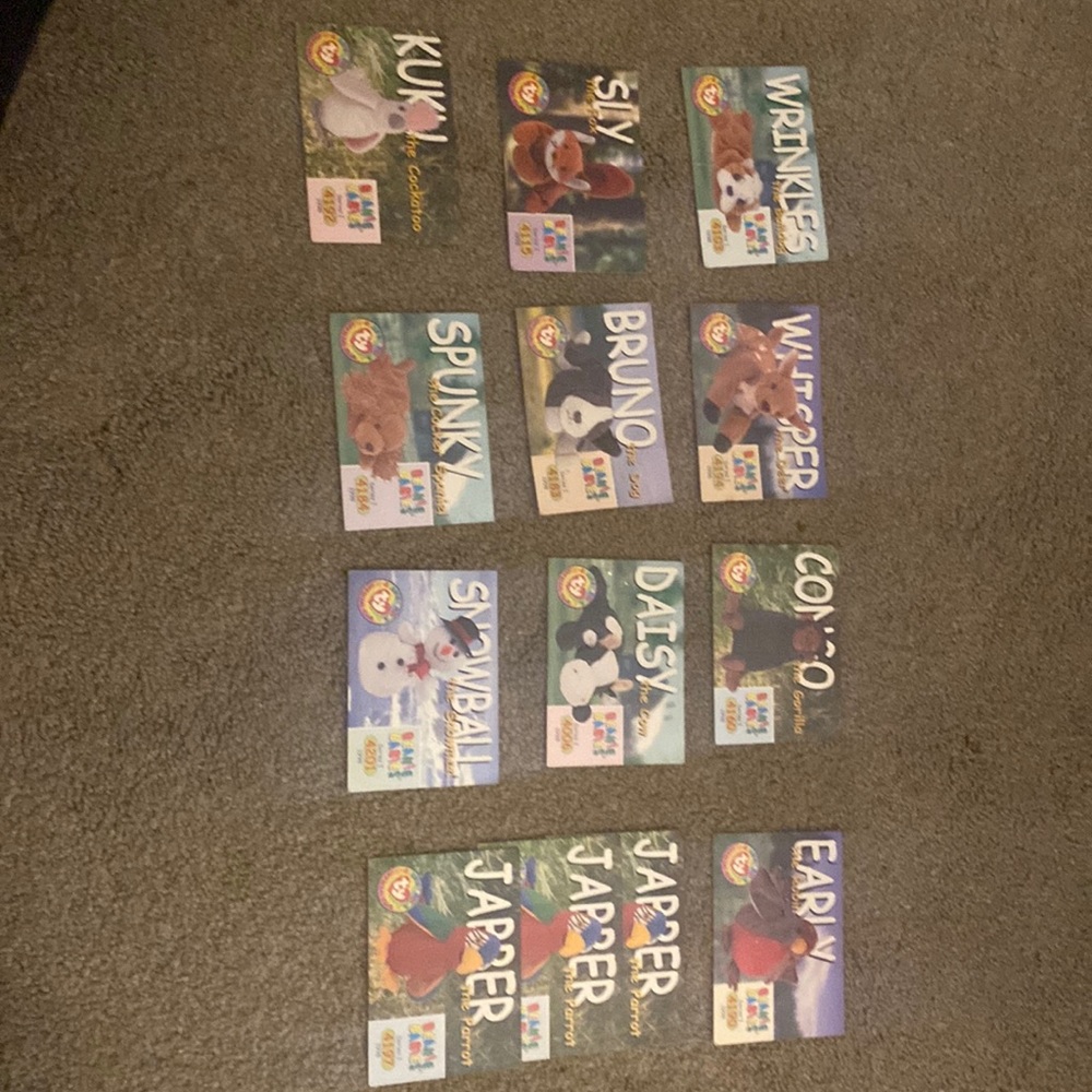 Beanie babies official club cards